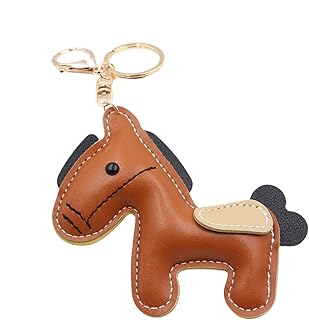 女性用の革馬のキーリング、革の動物のキーチェーン、美しい馬改革バッグチャームトレーラー、PUレザーキーホルダー、バックパックトレーラー女性のためのかわいい動物鍵, ポニーバックパックペンダント、高級ジュエリー、ポニーペンダント、ギフト、ポニーカーキーホルダーペンダント、荷物、衣類アクセサリー
