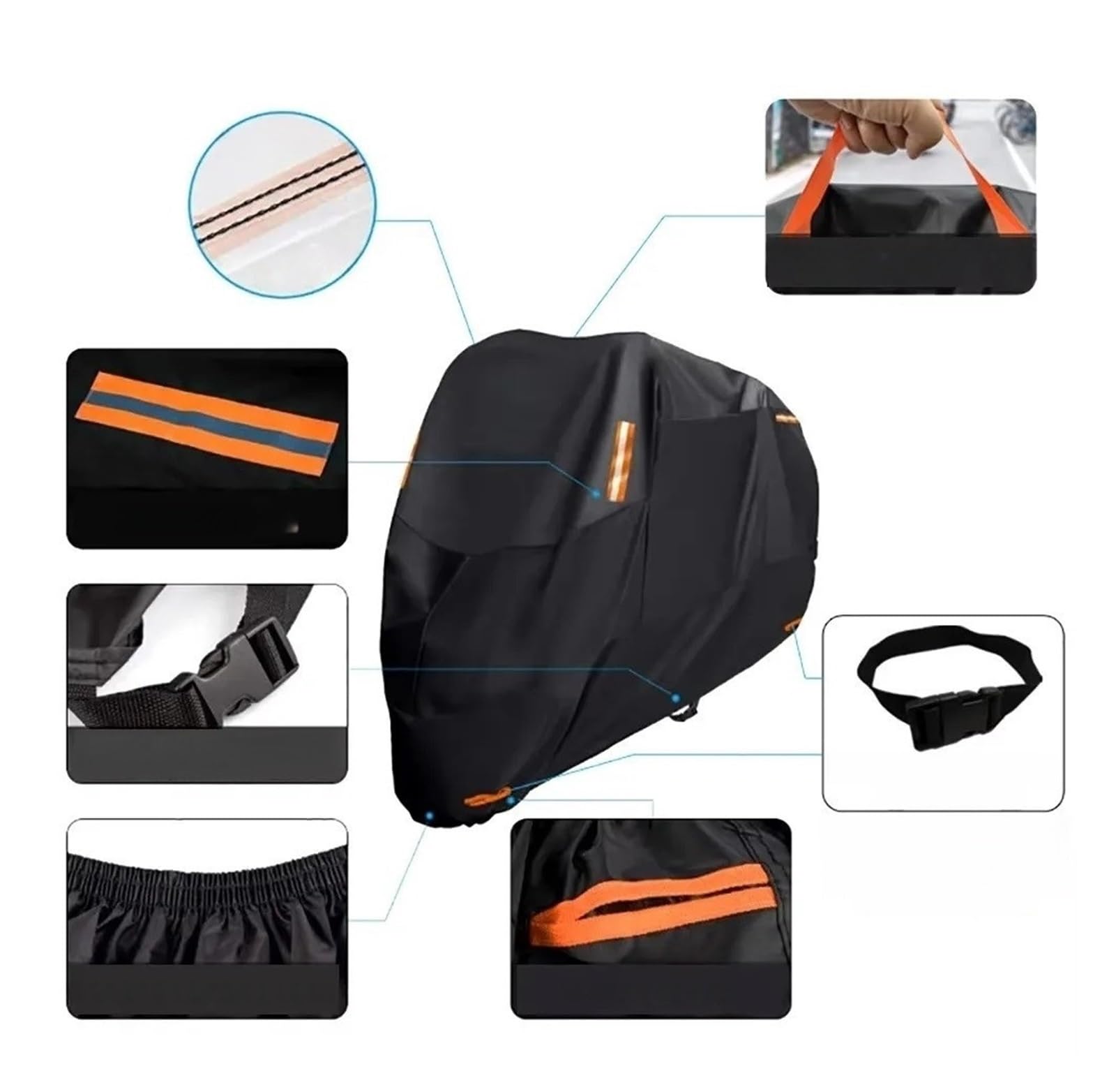Motorrad Abdeckung Regen Schutz Dicke 300D Indoor Outdoor ML XL XXL 3XL 4XL Motorräder Abdeckungen Plane Mit Outdoo Motorradplane Motor Mope