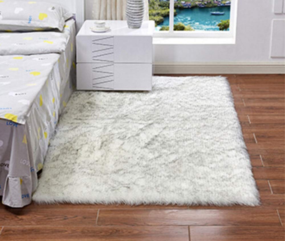 CNFQ Faux Fleece Carpet Soft Faux Sheepskin Wool Rug Wool carpet