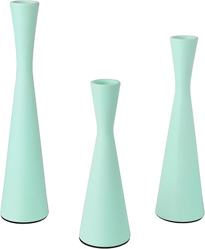 Vista 14 de Vixdonos Juego de 2 portavelas de metal, portavelas cónicos para mesa, para bodas, cenas, fiestas, decoración del hogar (negro mate)