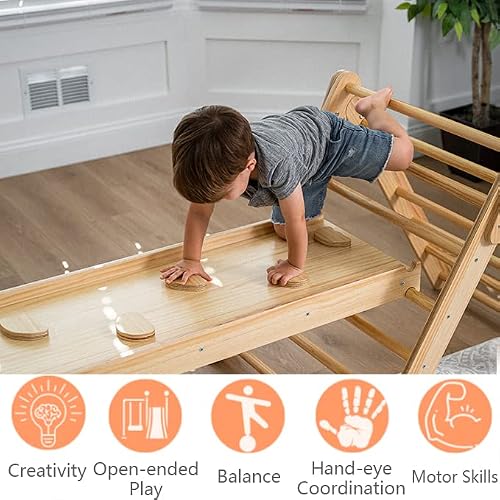 Avenlur Indoor Gym Playset 4-In-1 Foldable Triangle Ladder, Rock Climbing Ramp, Montessori Set Arch Climber, Rocker, Learning Waldorf Children Toy Structure, Playground For Toddlers And Kids 18M-6Yrs #TOP7