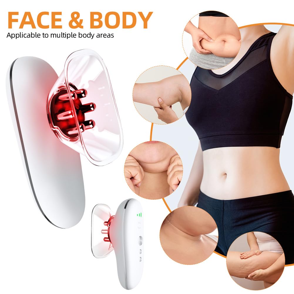Aolso Masseur Anti Cellulite à Ventouse Électrique Palper, Quatre en un Ventouse Electrique Anti Cellulite, EMS Appareil Massage Infrarouge Minceur pour Visage, Ventre, Cuisses, Bras, Jambes