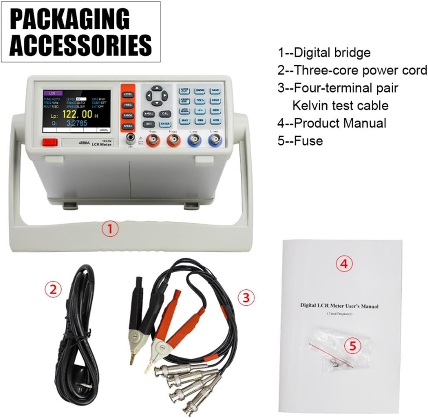 4090/4091 Digital LCR Meter Desktop Capacitance Resistance Impedance Inductance Measure Instrument Electric Bridge Component(4091A)