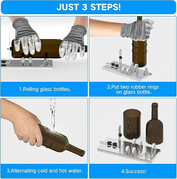 Glass Bottle Cutter & Bottle Cutter, Upgraded Glass Cutter for Bottles with Glass Cutting Oil, Glass Cutting Kit for Wine, Beer, Liquor, Whiskey, Alcohol, Champagne, Bottle Cutter for Round Bottles by Camdios - Image 5