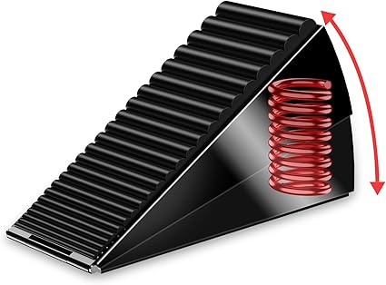 Strongest Door Stoppers for Bottom of Door- Spring Heavy Duty Door Stop Wedge, 3 Inch High Adjustable Metal Rubber Large Doorstop Strong Grip, Suits Carpet, Tile, Home, School, Commercial