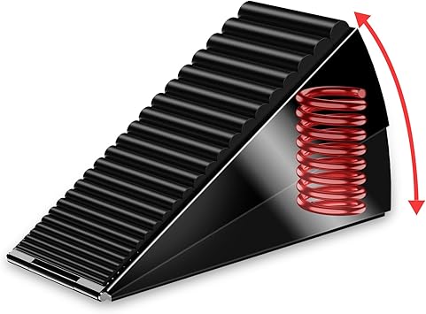 Strongest Door Stoppers for Bottom of Door- Spring Heavy Duty Door Stop Wedge, 3 Inch High Adjustable Metal Rubber Large Doorstop Strong Grip, Suits Carpet, Tile, Home, School, Commercial