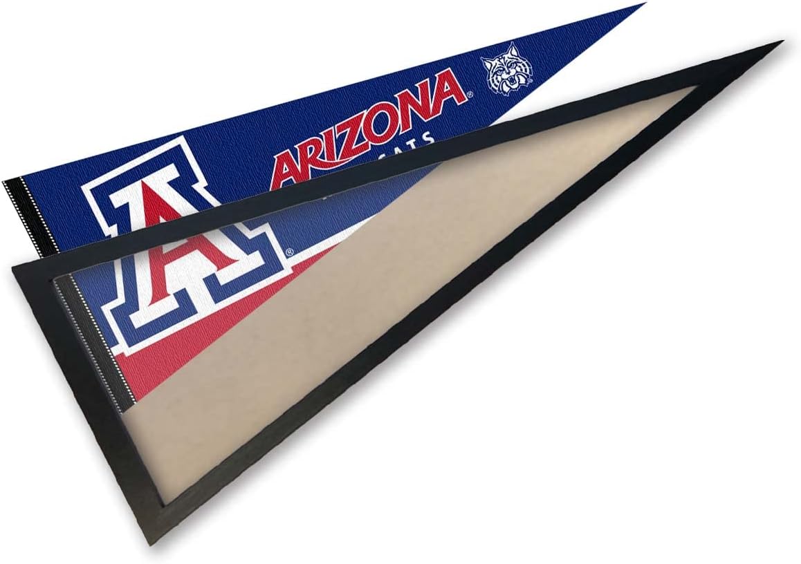 College Flags & Banners Co. University of Arizona Wildcats Pennant and Wood Frame - Black