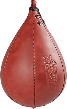 Speed Bag for Boxing & MMA,Leather Reflex Training Pear Shaped Punching Bag | Hanging Swivel Boxing Speed Ball, Home Gym Reflex Training Equipment for Adults Teens & Boxing Coaches, Improve Reflexes