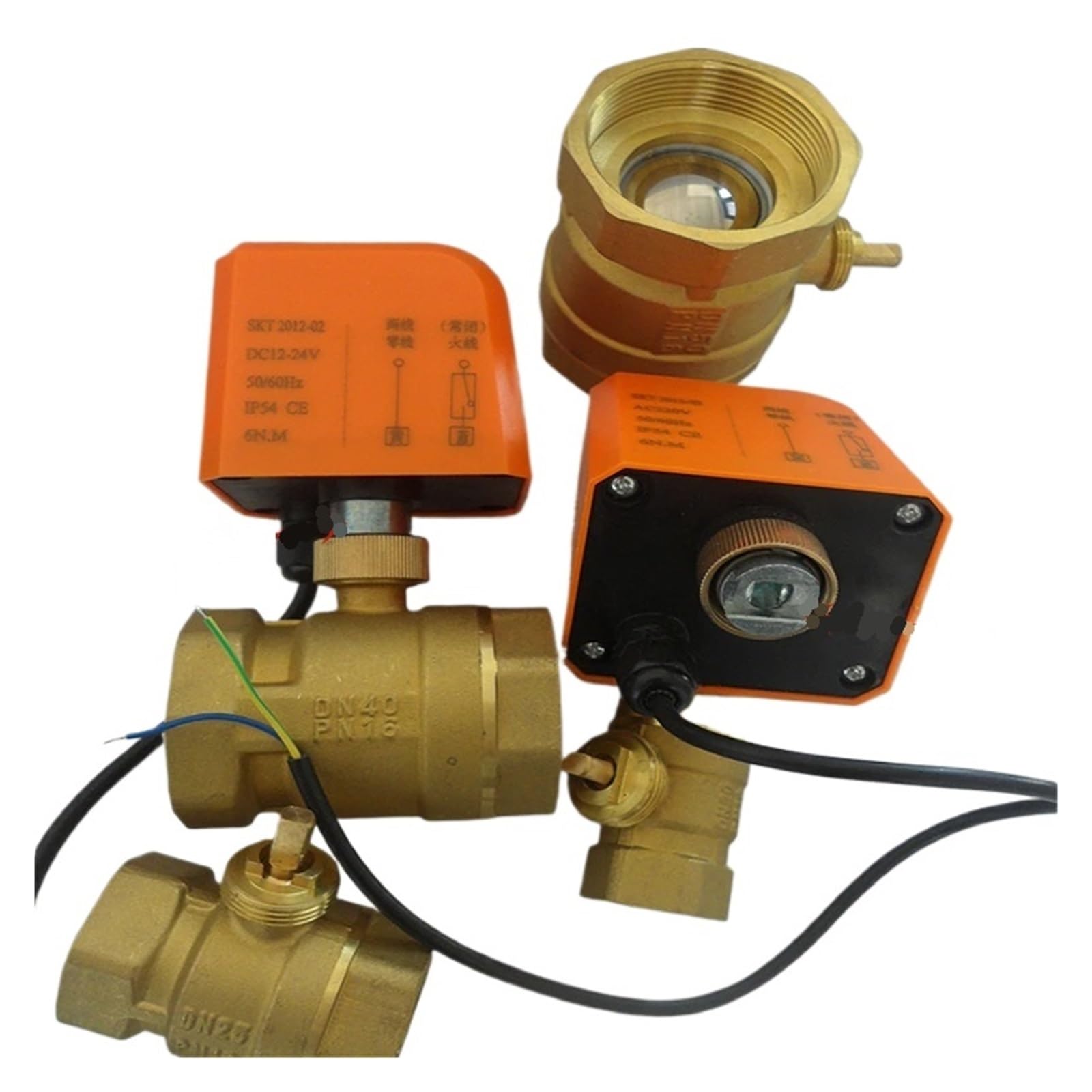 Valve motorisée Vanne à boisseau sphérique motorisée en laiton à actionneur AC220V DC12-24V, 2 fils, 2 voies, 1/2" à 2", commande automatique, vanne à boisseau sphérique électrique d'arrêt(DN25,DC12-2