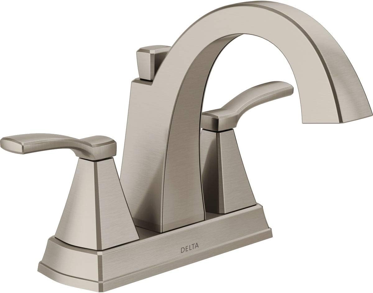 DELTA FAUCET 25768LF-SS Flynn Two-Handle Center set Bathroom Faucet, Brushed Nickel
