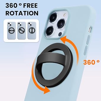 Magnetic Silicone Ring Grip Phone Holder, Loop Grip Phone Holder,Magnetic Phone Loop,Magsafe Phone Grip,Compatible with Magsafe for iPhone 16/15/14/13/12 Series (Black)