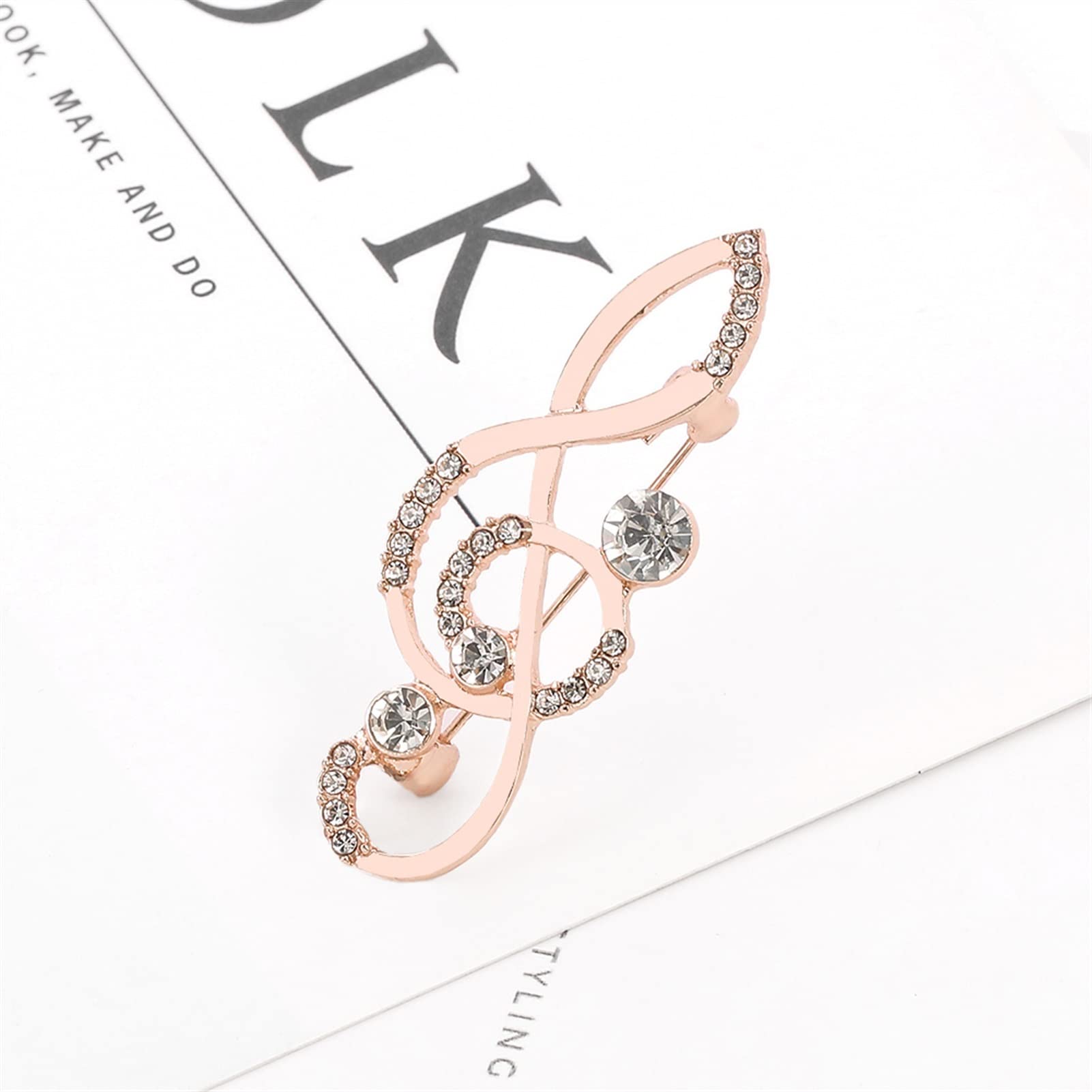 Spilla Gioielli Regali for donna Spilla musicale Spilla in metallo con strass Nota musicale Spilla for donna Spilla for gioielli Accessori semplici for la vita quotidiana Spille e spille