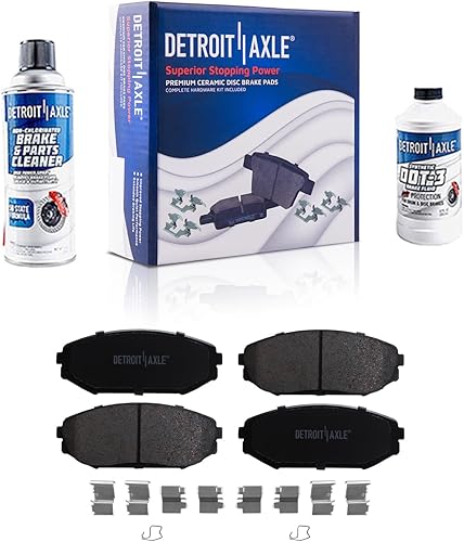 Miniatura 63 de Detroit Axle - Kit de freno para pastillas de freno de cerámica Ford Mustang Base GT 2000 2001 2002 2003 con repuesto de hardware delantero y trasero