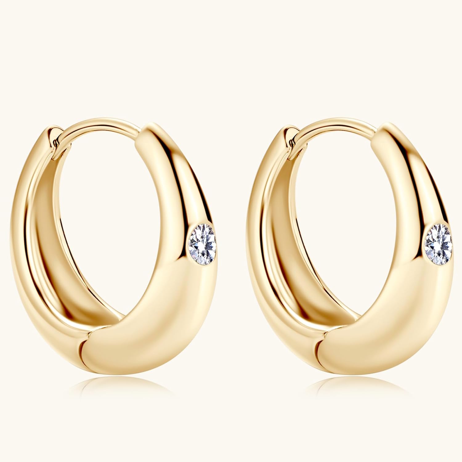 Moissanite Classic Round Hoop Earrings, D Color VVS1 Clarity 925 Sterling Silver Hoop Earring for Women and Men Birthday Christmas Jewelry Gifts - Image 5