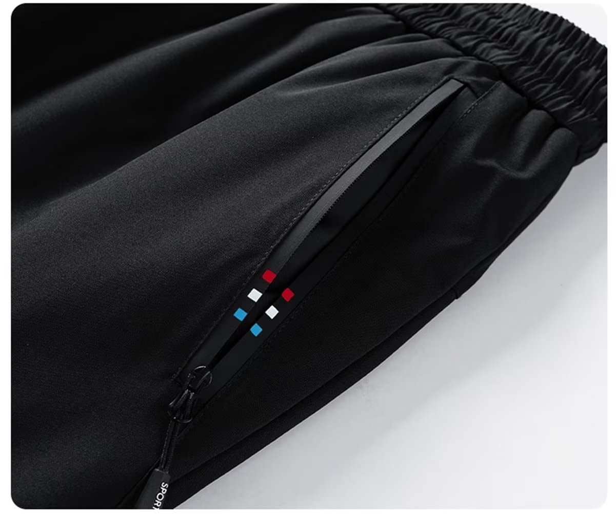 Pantalon Polaire pour Hommes Joggers Hiver Thermique Pantalon Chaud Pantalon de survêtement Bas de Jogging pour la Course Fitness Workout Casual