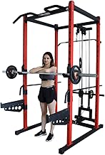 Power Squat Rack PR-40 Luxury | Power Squat Rack with LATS Pull Down PR-40 in Commercial Pipe| with Jhooks and Safety Panels, Power Squat Racks