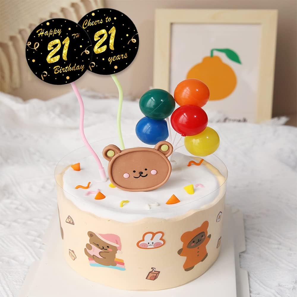 REWIDPARTY Black Gold 21st Birthday Stickers - Cheers to 21 Years, Anniversary Party Decorations - Adhesive Stickers (500 Per Roll) - Image 6