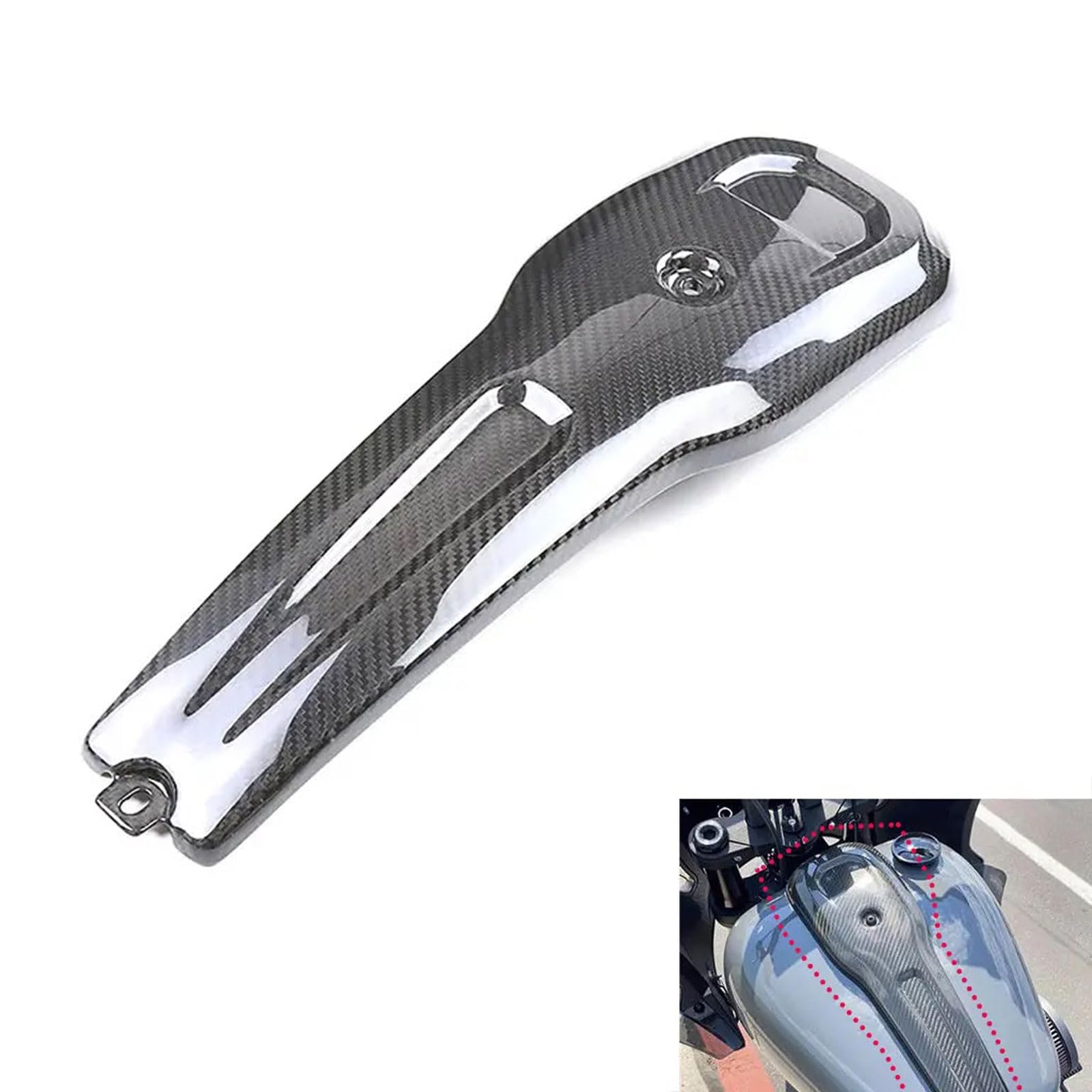 Tank Gas Cover Carbon Fiber Gas Fuel Tank Console Dash Instrument Panel Cover Bodywork for Harley Davidson LowRider S Low Rider ST 2022 2023 2024 2025 FXLRS FXLRST FXRST