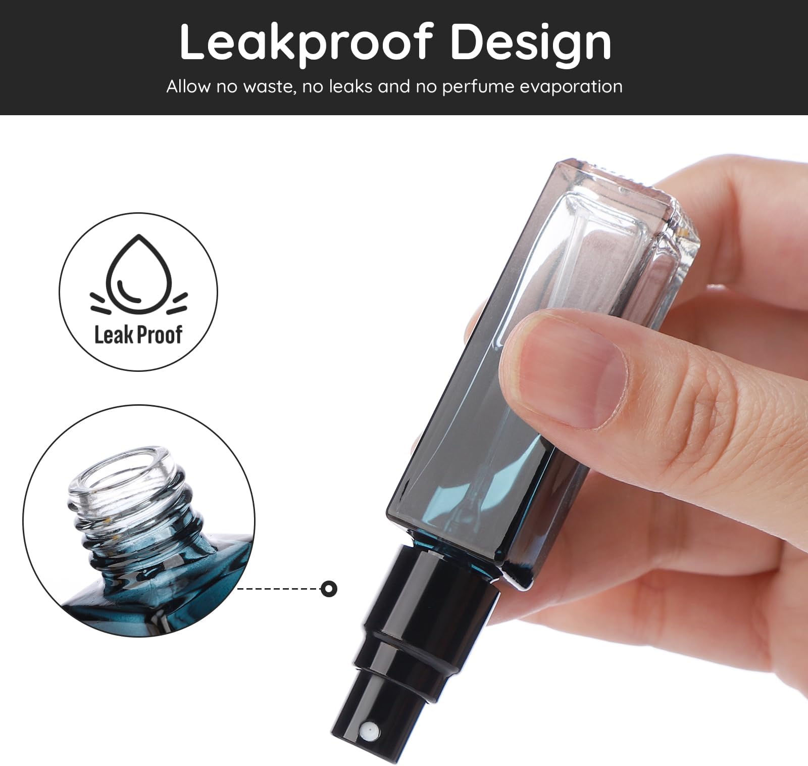 Segbeauty Travel Perfume Bottle Refillable, 5pcs 10ML Mini Glass Perfume Cont...