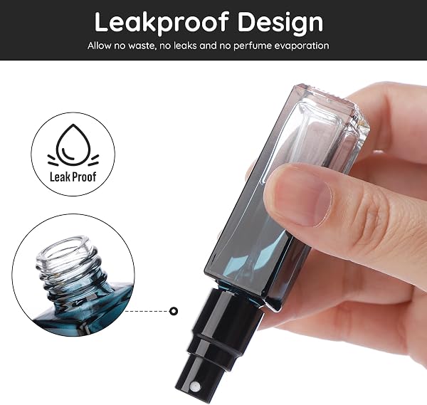 Segbeauty Extracteur Diffuseur de Parfum, Bouteille Vaporisateur de Parfum 10ml, 5 Pièces Atomiseur de Parfum Rechargeable, Flacon de Parfum Vide en Verre, Petits Flacons de Parfums (Bleu Dégradé) - 2