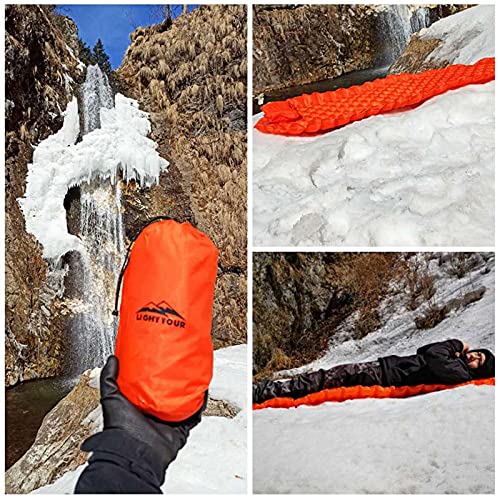 DTKJ KIKIYE Mata kempingowa, matowa, ultralekka, nadmuchiwany materac w namiocie, wędrówki, trekking, przenośna podróżna składana podkładka do spania