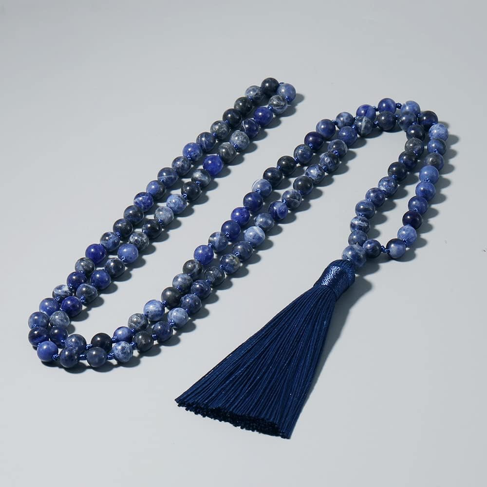 BALIBALI 6MM Mala Beads Necklace Natural Stone Meditation Statement Necklace Japa Yoga Rosary Prayer Charm Beaded Tassel Necklace - Image 4