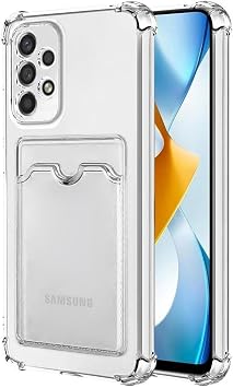 Samsung A34 İle Uyumlu Yüksek Kalite Özel Kartlıklı Şeffaf Telefon Kılıfı – Arka Cepli Cüzdanlı Silikon Koruyucu Kapak, Darbe Emici Esnek TPU, Günlük Kullanıma Uygun SZR03