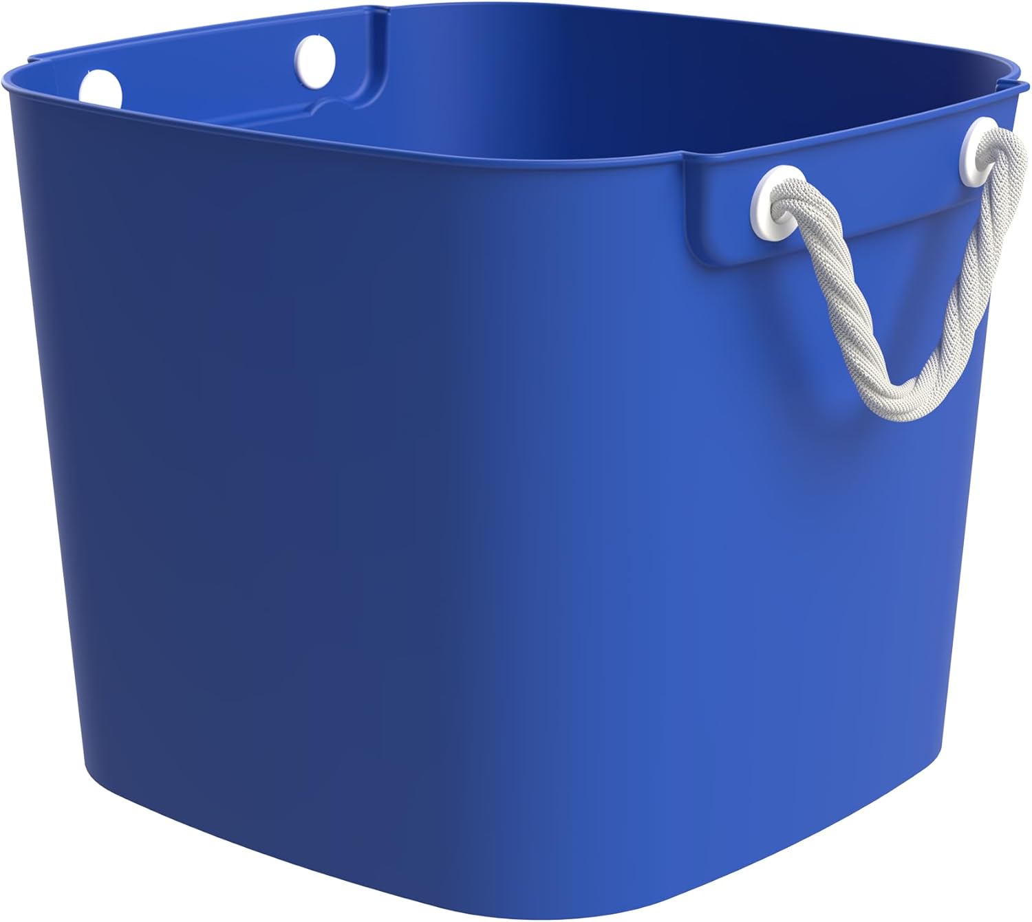 Life Story 4 Pack Flexi Tub, Versatile 42 Quart Storage Tote, Flexible Plastic Home Organizer Lightweight Basket with Carrying Handles, Blue