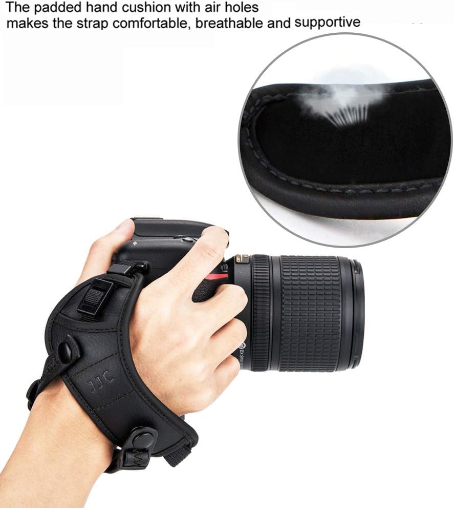 Camera Hand Grip Strap with U Type Baseplate, DSLR Mirrorless Camera Wrist Strap for Canon EOS 6D Mark II 5D Mark IV 90D 80D 77D Rebel T8i T7i T7 T6i T6 SL3 SL2 Nikon D780 D750 D850 D7500 D5600 D3500