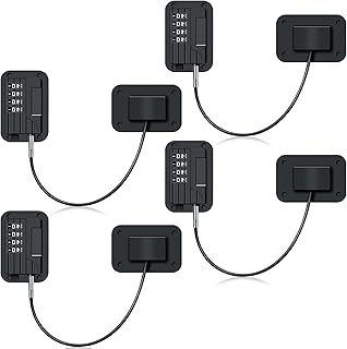 4 Packs Refrigerator Lock Cabinet Locks Closet Door Lock Fridge Password Locks for Kids Combination Child Safety Locks Coded Adhesive Fridge Door Lock 4 Digit Lock for Windows Closets Drawers (Black)