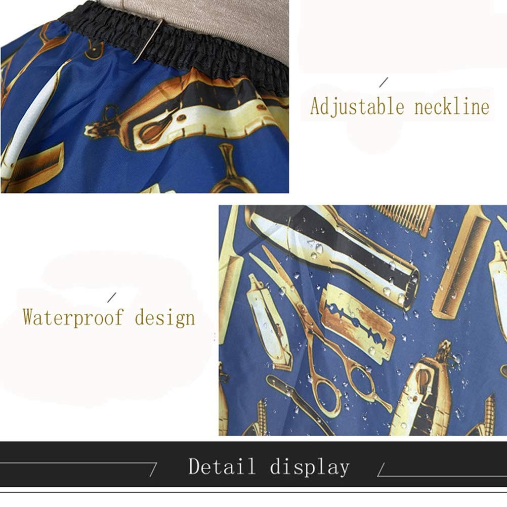Retro Mantelle Mantella per Tagliare I Capelli Taglio Adulto, Professionale Parrucchiera Strumento Salone Parrucchiere Cape Barbiere Taglio di Capelli Capo Impermeabile Abito di Tintura,Blu,3PCS