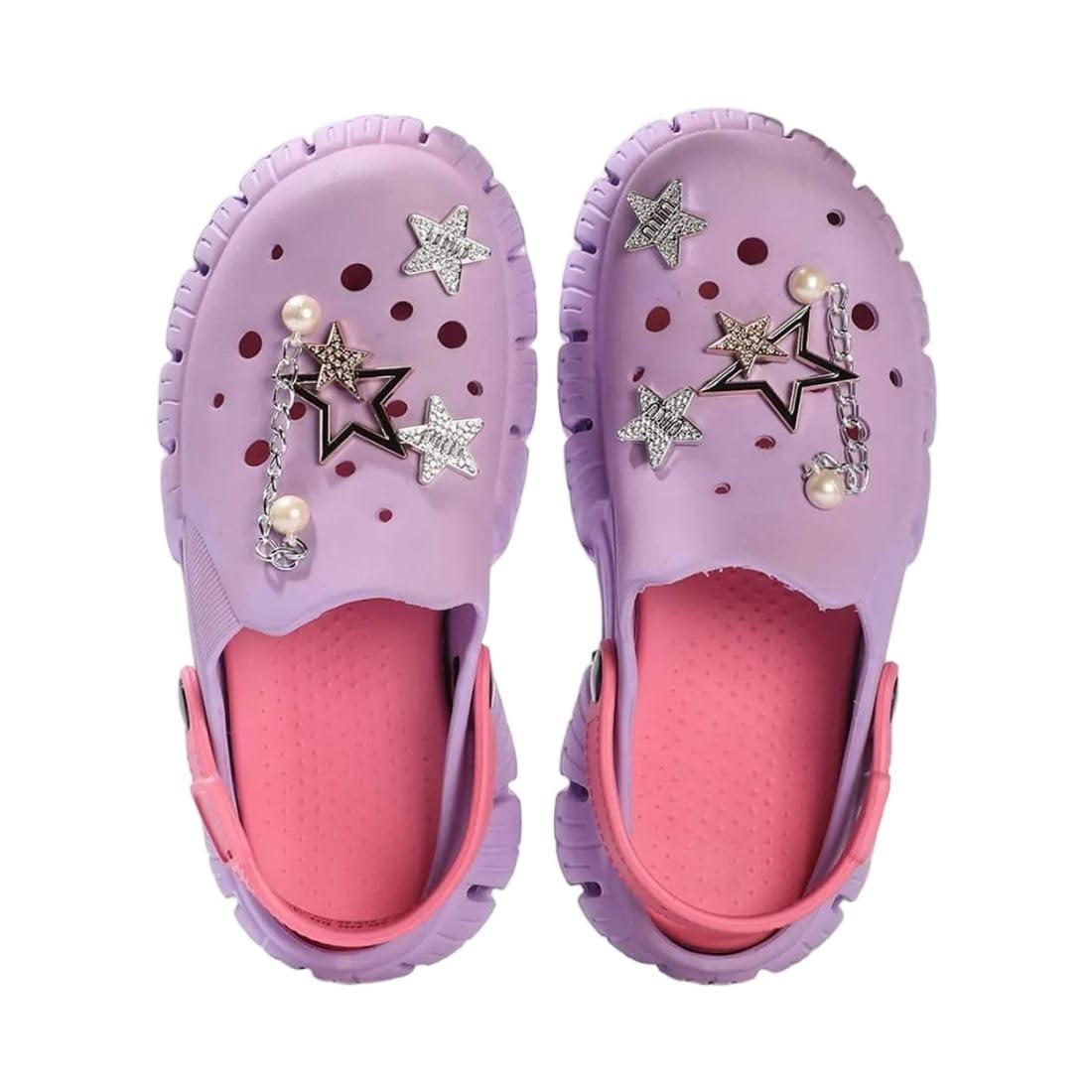 frisbee Women's Color-Block Casual Clog Shoes-picture-14