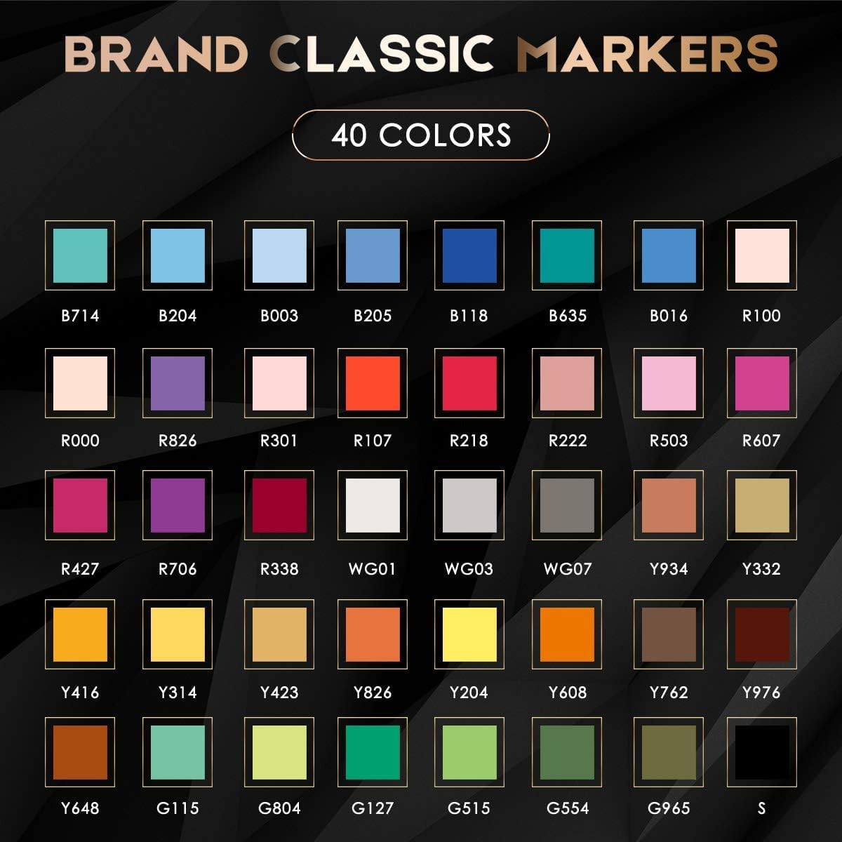 Caliart Art Markers, 41 Colors Alcohol Marker Pen Set Dual Tip Brush & Fine Permanent for Coloring Highlighters Anime Illustration Card Making Underlining Drawing Gifts