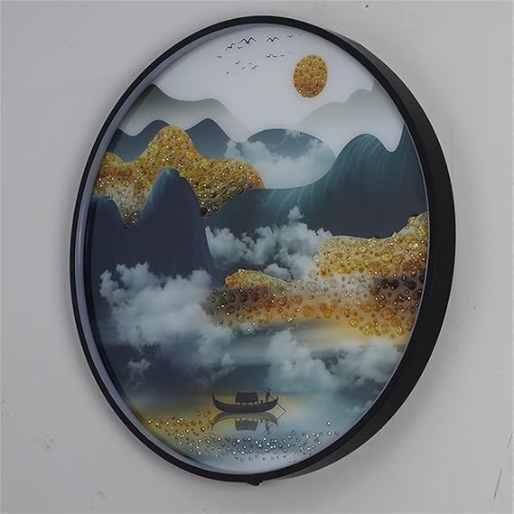 Generic Wandlamp Moderne Boot Vis Figuur LED Wandlampen Ronde Lamp Creatief voor Thuis Slaapkamer (D40CM,E Black) photo 3