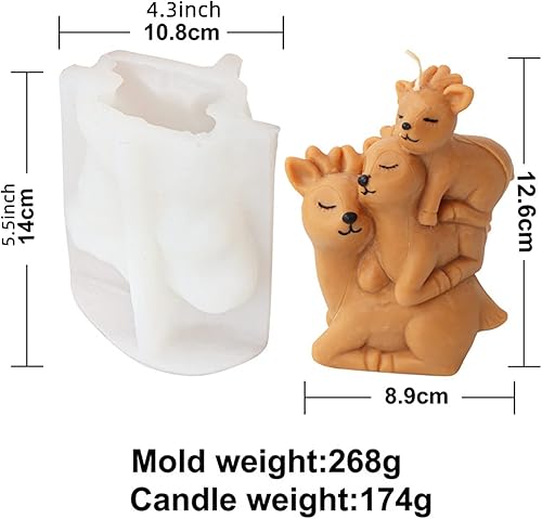 Vista 18 de Molde de vela de mono apilable 3D, molde de silicona para fondant, chocolate, decoración de pasteles, velas, jabón, arcilla polimérica, adorno
