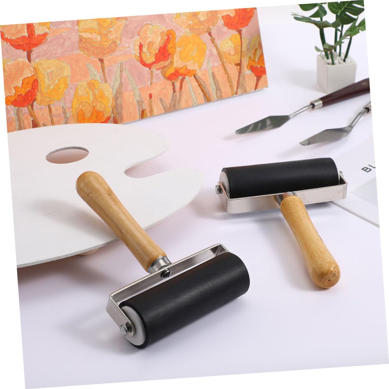 GRIRIW Craft Rollers 3pcs Ink Roller Tool Stamping Tool Printmaking Supplies for Printmaking