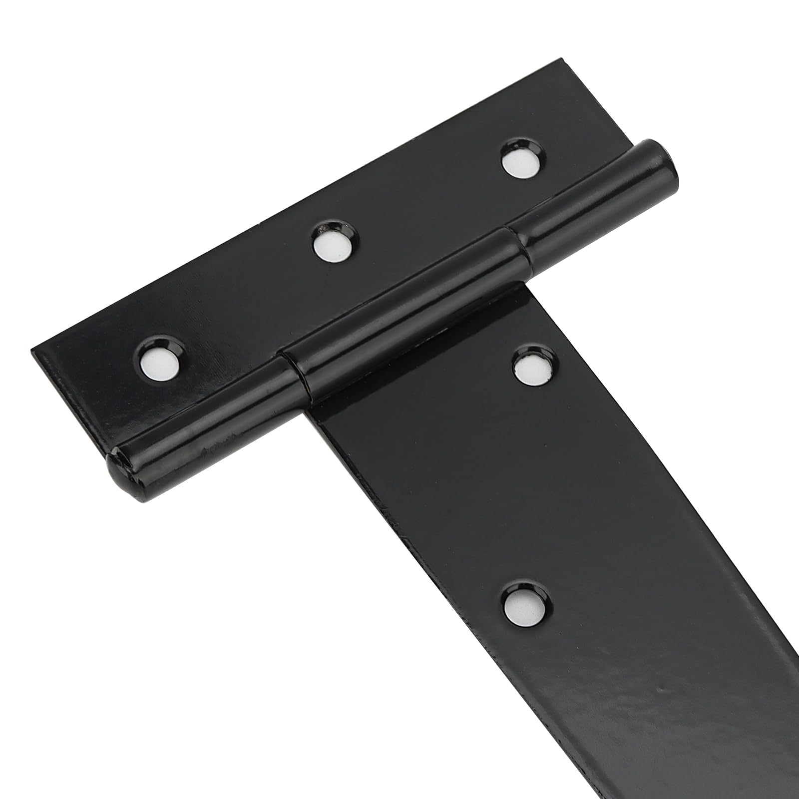 6 Pack 12 Inch T Hinge, 300mm Black T Strap Hinges, Metal Tee Hinges with Screws for Shed Doors Barn Gate - Image 3