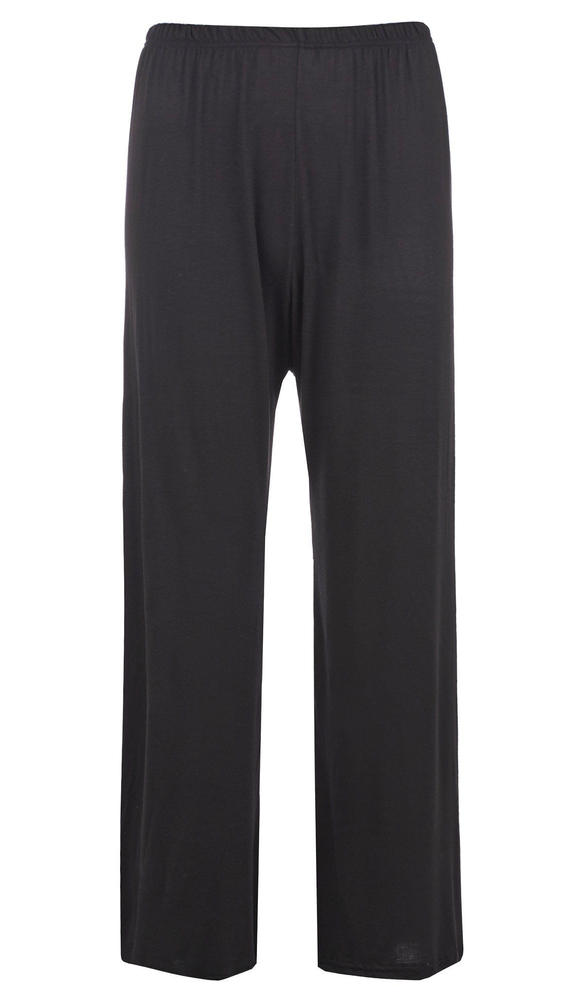 Body2body Women's Black Bnwt Wide Leg Plain Elasticated Pull Up Trouser Pants Sizes 12-24 (, S/M (Uk12/14))