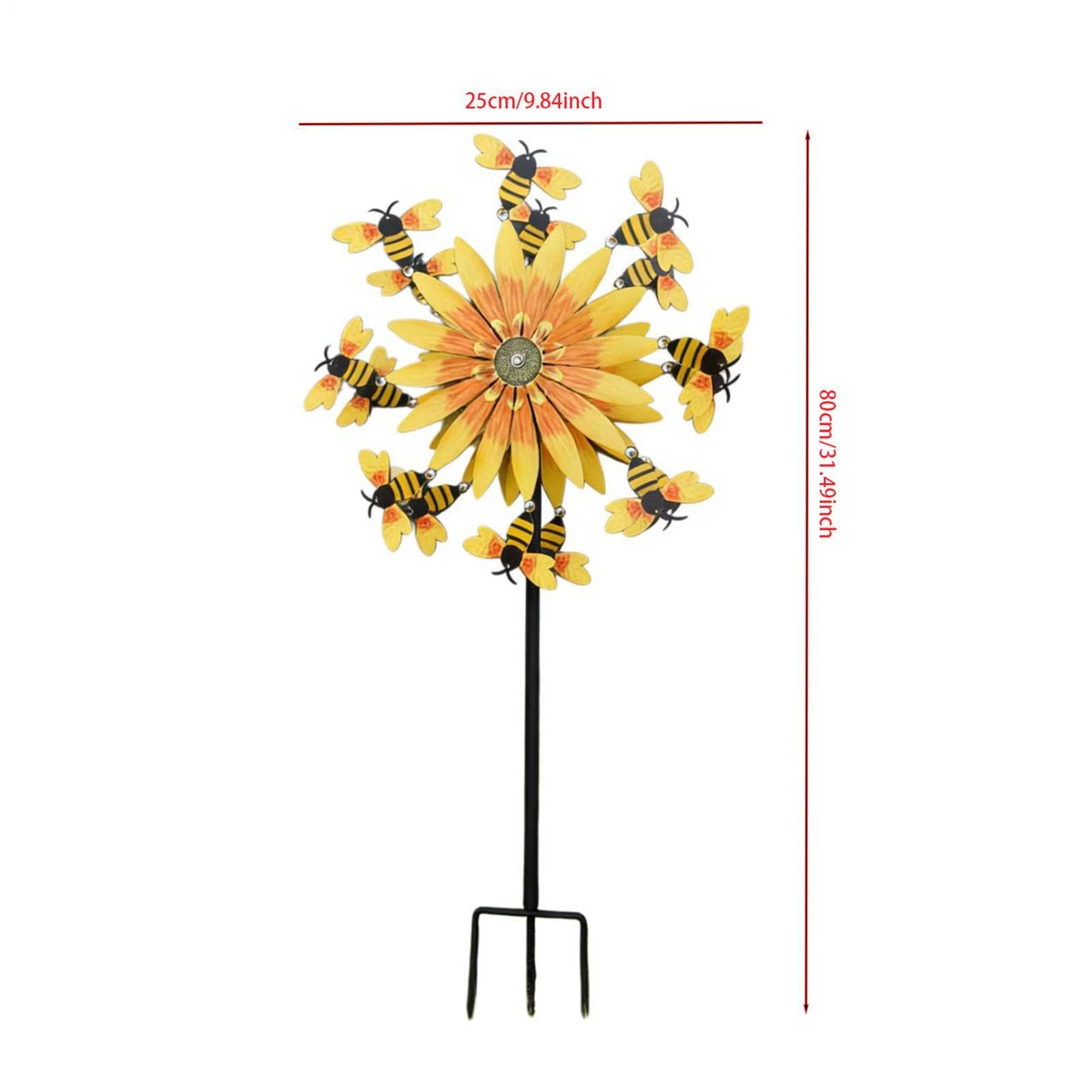 Molinillos de viento de jardín | Motion Art Girasol de al aire libre – Molinillo de viento para porche – para patio delantero, patio, porche, patio trasero, césped, vacaciones, inauguración de