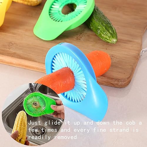 Miniatura 7 de 2 piezas de removedor de seda de maíz multifuncional cepillo de limpieza de maíz cepillo de seda de maíz cepillo de seda vegetal removedor de seda