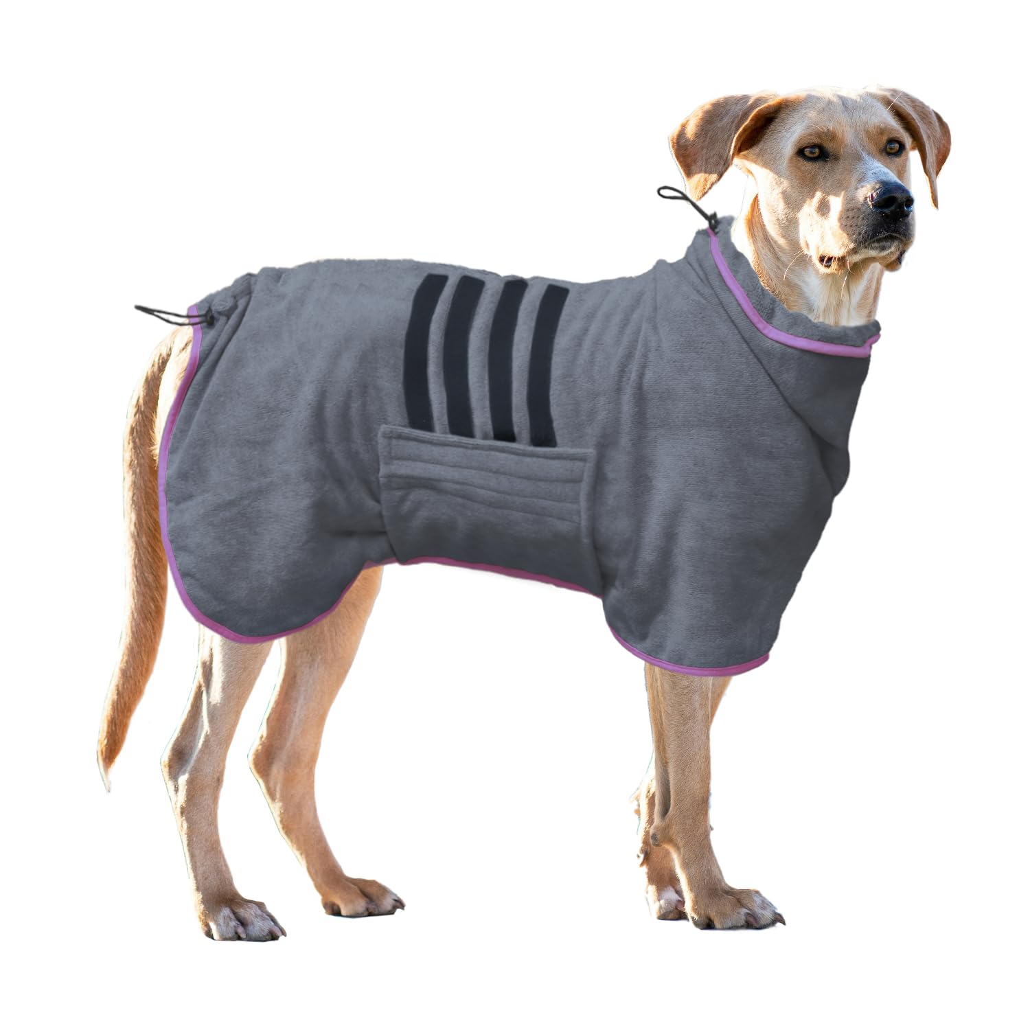 Dog Drying Coat - Fast Drying Dog Bathrobe Towel,Super Absorbent Pet Bath Robe,Microfibre Quick Dry Warm Keeping Robes with Adjustable Collar and