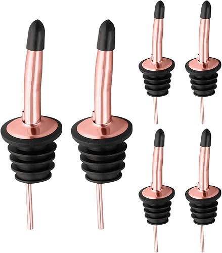 Miniatura 62 de Pafusen Paquete de 6 vertedores de botellas de licor, boquilla para verter licor para botellas de licor, boquilla dispensadora de aceite de oliva