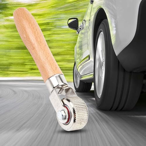 Miniatura 4 de KIMISS Rodillo de parche de neumáticos con mango de madera para rueda de automóvil, reparación de parches de neumáticos, herramienta de reparación