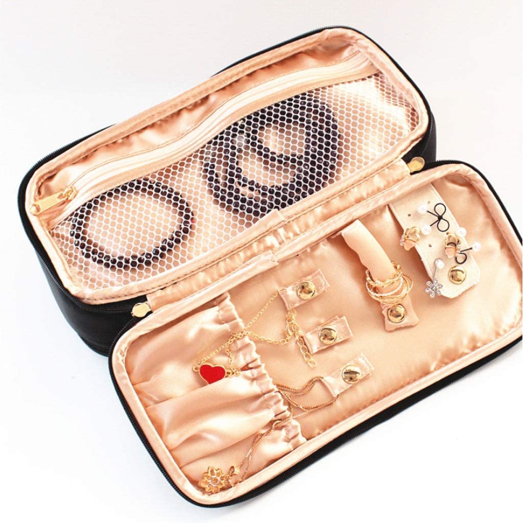 Boite à Bijoux Sac De Rangement Pour Boîte À Bijoux De Voyage Avec Poignée Durable Boîte De Maquillage 2 En 1 Pour Femmes Filles. Coffret à Bijoux