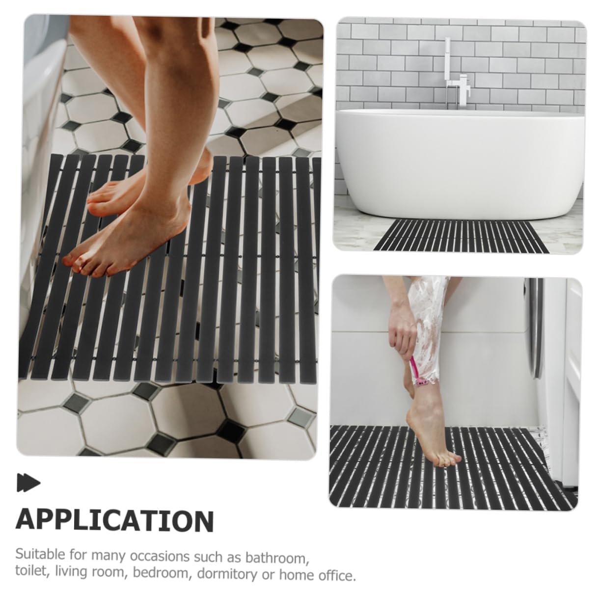 PRETYZOOM Alfombrilla Antideslizante de Bambú 50x80 Cm, Tapete para Ducha y Bañera, Resistencia al Desgaste, Diseño Natural, Apta para Baño y Aseo, Alfombra de Baño Segura y Práctica