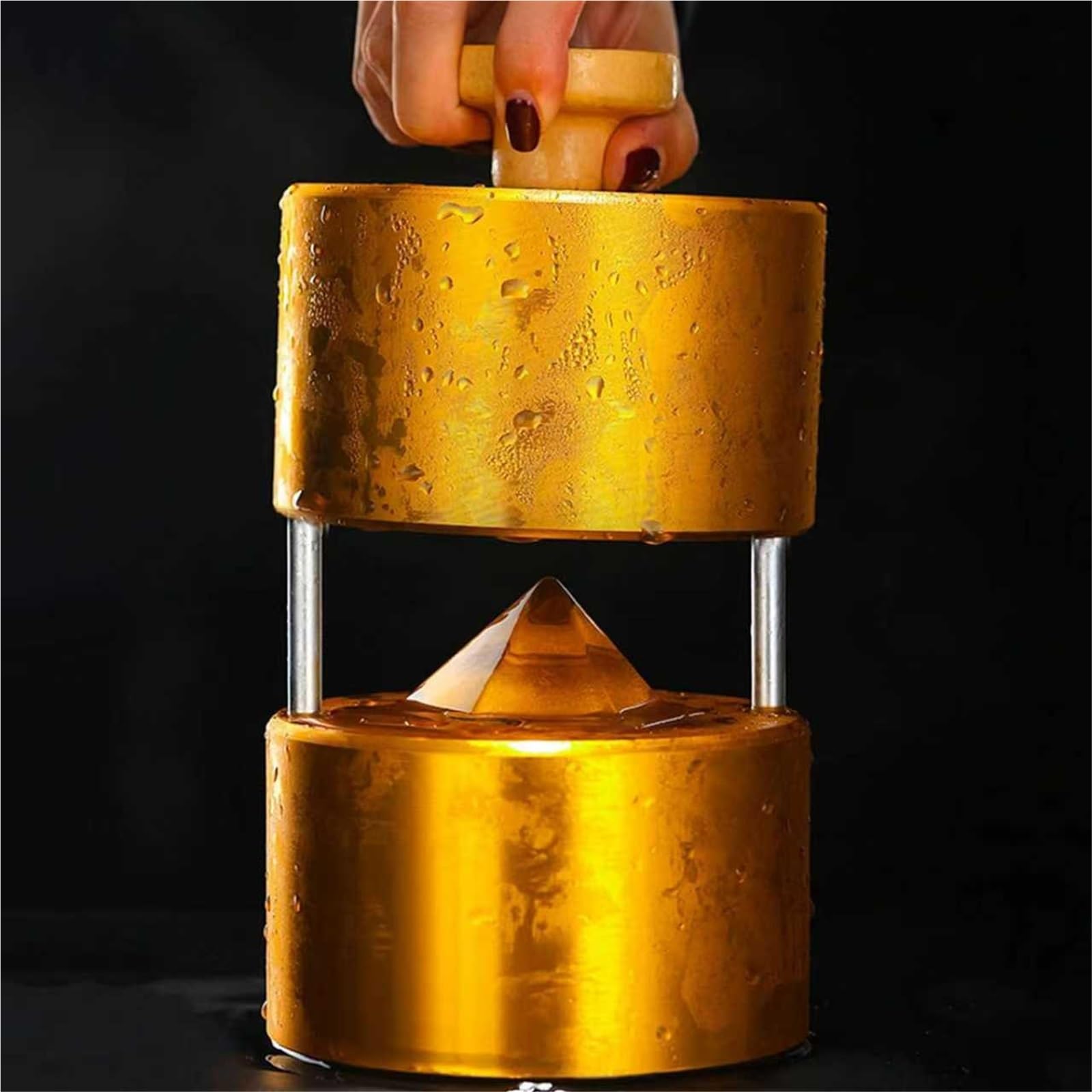 Grandi stampi per cubetti di ghiaccio a forma di diamante, 7,4 x 6,1 cm, trasparenti per cocktail e whisky, ghiaccio a lento scioglimento per casa, bar e bevande per feste, perfetti per intrattenere