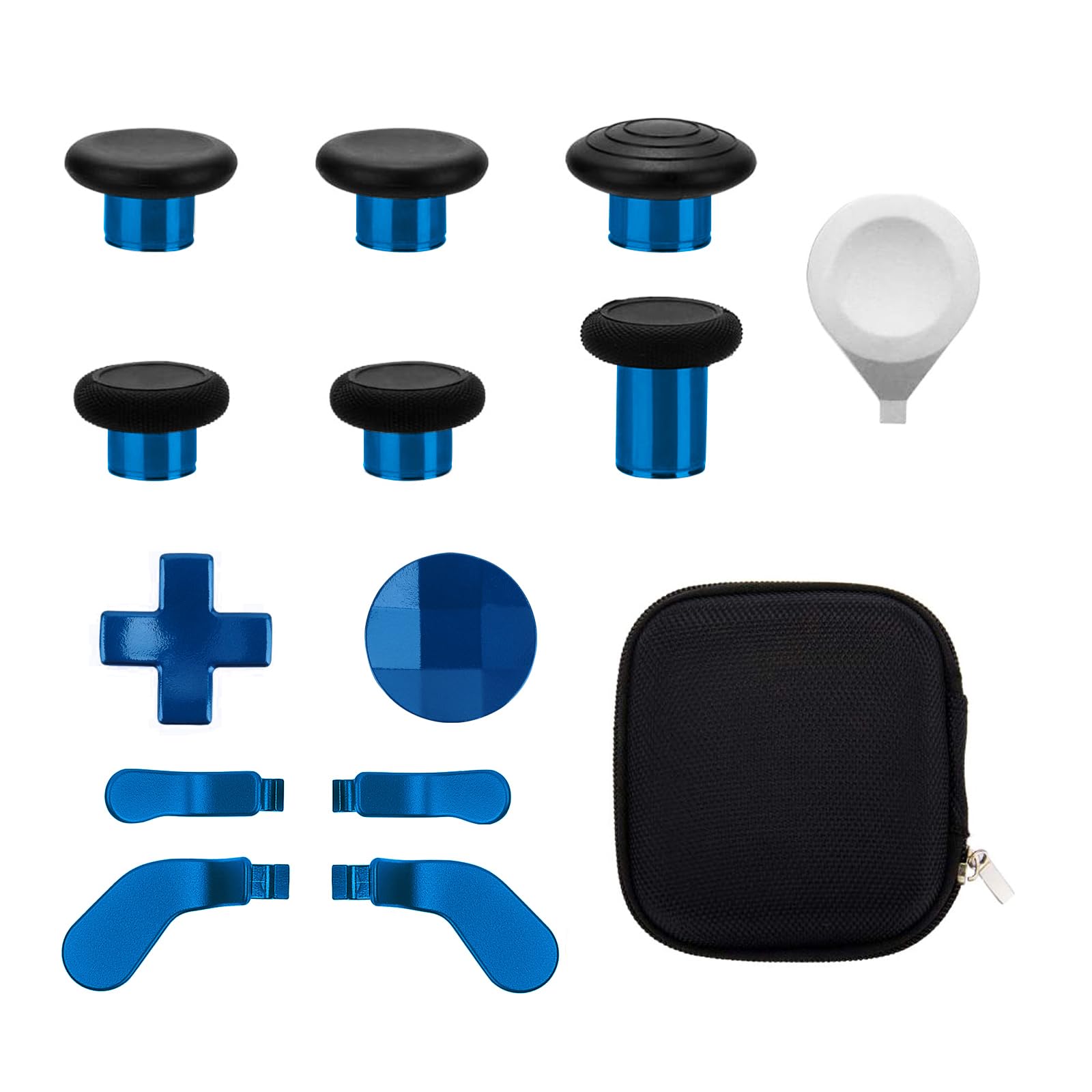 13 in 1 Metal Thumbsticks for Xbox One Elite Series 2, Xbox One Elite 2 Controller Parts, Gaming Accessory Replacement, Metal Mod 6 Swap Joysticks, 4 Paddles, 2 D-Pads, 1 Tool(Blue)(Buy )