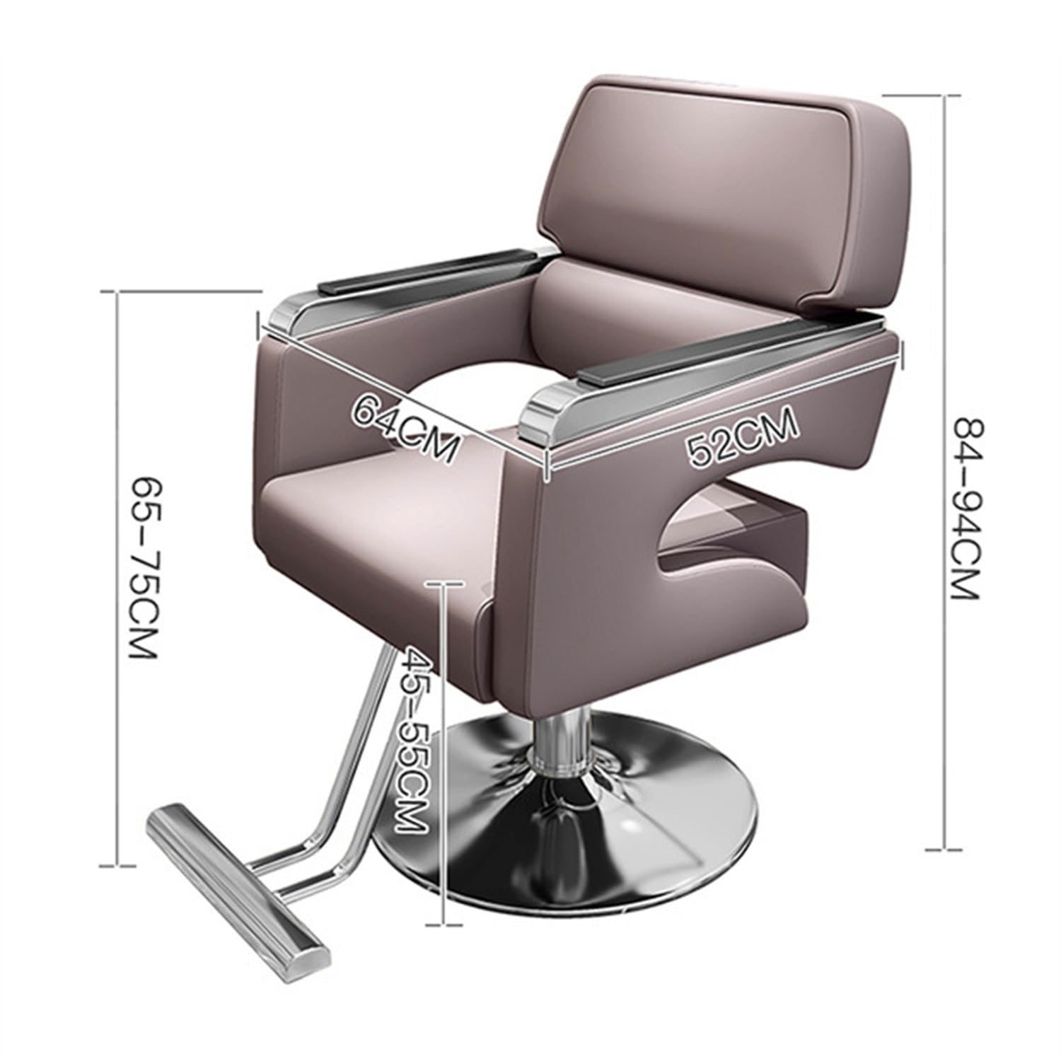 Generisch Salonstuhl für Friseure, Friseurstuhl, höhenverstellbar, hydraulische Friseurstühle, 360 Grad drehbar, Stylingstuhl, Friseurstuhl, Allzweck-Ausrüstung für Schönheits- und Spa-Salon (B)