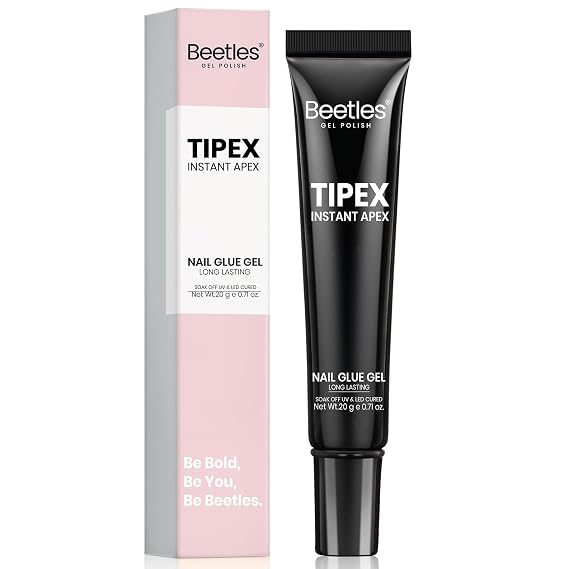 Beetles Tipex Instant Apex Nail Tips, 512Pcs Long Stiletto&Tipex Nail Glue 20g Solid Nail Glue Gel