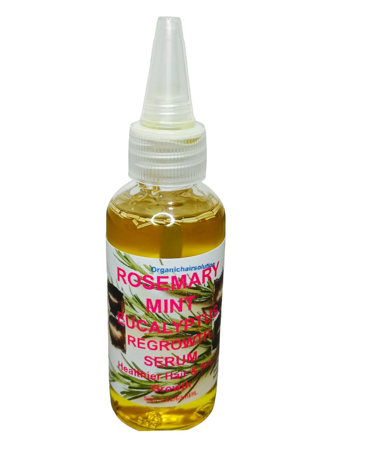 Organic Hair Solution Rosemary Mint Eucalyptus Solution for Thicker, Longer & Fuller Hair - Nourishing Oil for Split Ends, Dry Scalp, and All Hair Types - 2 fl oz